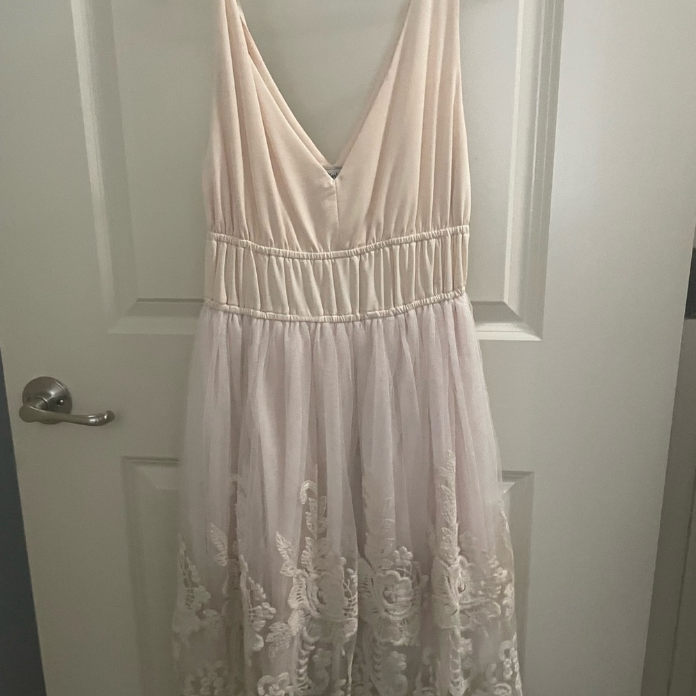 Elegant Cream and White Dress